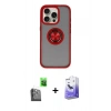 MARSİLYAN™- iPhone 16 Pro Max Kılıf Yörünge Çizgi - Siyah Bilvis 5in1 5D Magic Hayalet Cam Ekran Koruyucu + Raze Metal Kamera Lens - SH