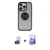 MARSİLYAN™- iPhone 16 Pro Max Kılıf Yörünge Çizgi - Siyah Bilvis 5in1 5D Magic Hayalet Cam Ekran Koruyucu + Bilvis Titan Kamera Lens - TMGI