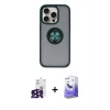 MARSİLYAN™- iPhone 16 Pro Max Kılıf Yörünge Çizgi - Siyah Bilvis 5in1 5D Magic Hayalet Cam Ekran Koruyucu + Bilvis Titan Kamera Lens - SH
