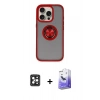 MARSİLYAN™- iPhone 16 Pro Max Kılıf Yörünge Çizgi - Siyah Bilvis 5in1 5D Magic Hayalet Cam Ekran Koruyucu + PVD Metal Kamera Lens - SH