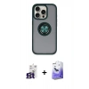 MARSİLYAN™- iPhone 16 Pro Max Kılıf Yörünge Çizgi - Siyah Bilvis 5in1 5D Magic Hayalet Cam Ekran Koruyucu + Bilvis Titan Kamera Lens - TMGI