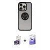 MARSİLYAN™- iPhone 16 Pro Max Kılıf Yörünge Çizgi - Siyah Bilvis 5in1 5D Magic Hayalet Cam Ekran Koruyucu + Bilvis Titan Kamera Lens - GS