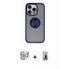 MARSİLYAN™- iPhone 16 Pro Max Kılıf Yörünge Çizgi - Siyah Bilvis Hayalet Cam Ekran Koruyucu + Pers Alüminyum Kamera Lens - GS