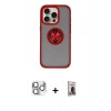 MARSİLYAN™- iPhone 16 Pro Max Kılıf Yörünge Çizgi - Siyah Bilvis Hayalet Cam Ekran Koruyucu + Pers Alüminyum Kamera Lens - GS