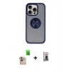 MARSİLYAN™- iPhone 16 Pro Max Kılıf Yörünge Çizgi - Siyah Bilvis Hayalet Cam Ekran Koruyucu + Raze Metal Kamera Lens - NLGY