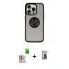 MARSİLYAN™- iPhone 16 Pro Max Kılıf Yörünge Çizgi - Siyah Bilvis Hayalet Cam Ekran Koruyucu + Raze Metal Kamera Lens - NLGY
