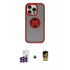 MARSİLYAN™- iPhone 16 Pro Max Kılıf Yörünge Çizgi - Siyah Buffer Cam Ekran Koruyucu + Bilvis Titan Kamera Lens - SH