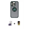 MARSİLYAN™- iPhone 16 Pro Max Kılıf Yörünge Çizgi - Siyah Buffer Cam Ekran Koruyucu + Bilvis Titan Kamera Lens - TMGI