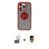 MARSİLYAN™- iPhone 16 Pro Max Kılıf Yörünge Çizgi - Siyah Buffer Cam Ekran Koruyucu + Bilvis Titan Kamera Lens - TMGI