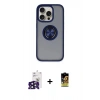 MARSİLYAN™- iPhone 16 Pro Max Kılıf Yörünge Çizgi - Siyah Buffer Cam Ekran Koruyucu + Bilvis Titan Kamera Lens - SH