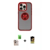 MARSİLYAN™- iPhone 16 Pro Max Kılıf Yörünge Çizgi - Siyah Buffer Cam Ekran Koruyucu + Natural Grey Raze Metal Kamera Lens
