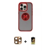 MARSİLYAN™- iPhone 16 Pro Max Kılıf Yörünge Çizgi - Siyah Buffer Cam Ekran Koruyucu + Pers Alüminyum Kamera Lens - CLTM