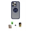 MARSİLYAN™- iPhone 16 Pro Max Kılıf Yörünge Çizgi - Siyah Buffer Cam Ekran Koruyucu + Raze Metal Kamera Lens - CLTM