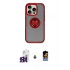 MARSİLYAN™- iPhone 16 Pro Max Kılıf Yörünge Çizgi - Siyah Buffer Hayalet Cam Ekran Koruyucu + Bilvis Titan Kamera Lens - SH