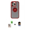 MARSİLYAN™- iPhone 16 Pro Max Kılıf Yörünge Çizgi - Siyah Buffer Hayalet Cam Ekran Koruyucu + Raze Metal Kamera Lens - NLGY