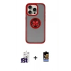 MARSİLYAN™- iPhone 16 Pro Max Kılıf Yörünge Çizgi - Siyah Buffer Hayalet Cam Ekran Koruyucu + Bilvis Titan Kamera Lens - TMGI