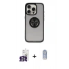 MARSİLYAN™- iPhone 16 Pro Max Kılıf Yörünge Çizgi - Siyah Joko Magic 5D Cam + Bilvis Titan Kamera Lens - GS