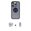 MARSİLYAN™- iPhone 16 Pro Max Kılıf Yörünge Çizgi - Siyah Joko Magic 5D Cam + Pers Alüminyum Kamera Lens - GS