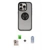 MARSİLYAN™- iPhone 16 Pro Max Kılıf Yörünge Çizgi - Siyah Joko Magic 5D Cam + Raze Metal Kamera Lens - NLGY