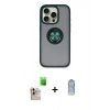 MARSİLYAN™- iPhone 16 Pro Max Kılıf Yörünge Çizgi - Siyah Joko Magic 5D Cam + Raze Metal Kamera Lens - NLGY