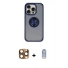 MARSİLYAN™- iPhone 16 Pro Max Kılıf Yörünge Çizgi - Siyah Joko Magic 5D Cam + Pers Alüminyum Kamera Lens - CLTM