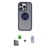 MARSİLYAN™- iPhone 16 Pro Max Kılıf Yörünge Çizgi - Siyah Joko Magic 5D Cam + Raze Metal Kamera Lens - SH