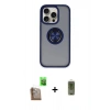 MARSİLYAN™- iPhone 16 Pro Max Kılıf Yörünge Çizgi - Siyah Joko Magic 5D Hayalet Cam + Raze Metal Kamera Lens - CLTM