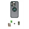 MARSİLYAN™- iPhone 16 Pro Max Kılıf Yörünge Çizgi - Siyah Joko Magic 5D Hayalet Cam + Raze Metal Kamera Lens - CLTM