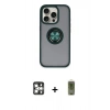 MARSİLYAN™- iPhone 16 Pro Max Kılıf Yörünge Çizgi - Siyah Joko Magic 5D Hayalet Cam + PVD Metal Kamera Lens - GS