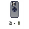 MARSİLYAN™- iPhone 16 Pro Max Kılıf Yörünge Çizgi - Siyah Joko Magic 5D Hayalet Cam + PVD Metal Kamera Lens - GS