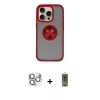 MARSİLYAN™- iPhone 16 Pro Max Kılıf Yörünge Çizgi - Siyah Joko Magic 5D Hayalet Cam + Pers Alüminyum Kamera Lens - GS