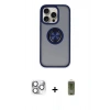 MARSİLYAN™- iPhone 16 Pro Max Kılıf Yörünge Çizgi - Siyah Joko Magic 5D Hayalet Cam + Pers Alüminyum Kamera Lens - GS