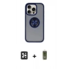 MARSİLYAN™- iPhone 16 Pro Max Kılıf Yörünge Çizgi - Siyah Joko Magic 5D Hayalet Cam + Siyah PVD Metal Kamera Lens
