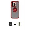 MARSİLYAN™- iPhone 16 Pro Max Kılıf Yörünge Çizgi - Siyah Joko Magic 5D Hayalet Cam + Siyah PVD Metal Kamera Lens