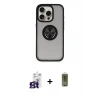 MARSİLYAN™- iPhone 16 Pro Max Kılıf Yörünge Çizgi - Siyah Joko Magic 5D Hayalet Cam + Bilvis Titan Kamera Lens - TMGI
