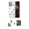 MARSİLYAN™- iPhone 16 Pro Max Kılıf Yörünge Form - Şeffaf 360 Full Body Arka Koruyucu + Raze Metal Kamera Lens - CLTM