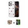 MARSİLYAN™- iPhone 16 Pro Max Kılıf Yörünge Form - Şeffaf 360 Full Body Arka Koruyucu + Pers Alüminyum Kamera Lens - CLTM
