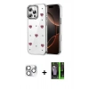 MARSİLYAN™- iPhone 16 Pro Max Kılıf Yörünge Form - Şeffaf 360 Full Body Arka Koruyucu + Pers Alüminyum Kamera Lens - GS
