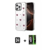 MARSİLYAN™- iPhone 16 Pro Max Kılıf Yörünge Form - Şeffaf 360 Full Body Arka Koruyucu + PVD Metal Kamera Lens - SH