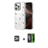 MARSİLYAN™- iPhone 16 Pro Max Kılıf Yörünge Form - Şeffaf 360 Full Body Arka Koruyucu + PVD Metal Kamera Lens - SH