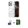 MARSİLYAN™- iPhone 16 Pro Max Kılıf Yörünge Form - Şeffaf 360 Full Body Arka Koruyucu + Siyah Bilvis Titan Kamera Lens
