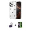 MARSİLYAN™- iPhone 16 Pro Max Kılıf Yörünge Form - Şeffaf 360 Full Body Arka Koruyucu + Bilvis Titan Kamera Lens - TMGI