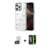 MARSİLYAN™- iPhone 16 Pro Max Kılıf Yörünge Form - Şeffaf 360 Full Body Arka Koruyucu + Bilvis Titan Kamera Lens - TMGI