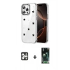 MARSİLYAN™- iPhone 16 Pro Max Kılıf Yörünge Form - Siyah 360 Mat Full Body Arka Koruyucu + PVD Metal Kamera Lens - GS