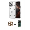 MARSİLYAN™- iPhone 16 Pro Max Kılıf Yörünge Form - Siyah 360 Mat Full Body Arka Koruyucu + Pers Alüminyum Kamera Lens - CLTM