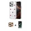 MARSİLYAN™- iPhone 16 Pro Max Kılıf Yörünge Form - Siyah 360 Mat Full Body Arka Koruyucu + Pers Alüminyum Kamera Lens - CLTM