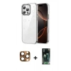 MARSİLYAN™- iPhone 16 Pro Max Kılıf Yörünge Form - Siyah 360 Mat Full Body Arka Koruyucu + Pers Alüminyum Kamera Lens - CLTM