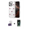 MARSİLYAN™- iPhone 16 Pro Max Kılıf Yörünge Form - Siyah 360 Mat Full Body Arka Koruyucu + Bilvis Titan Kamera Lens - SH
