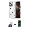 MARSİLYAN™- iPhone 16 Pro Max Kılıf Yörünge Form - Siyah 360 Mat Full Body Arka Koruyucu + Bilvis Titan Kamera Lens - SH