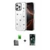 MARSİLYAN™- iPhone 16 Pro Max Kılıf Yörünge Form - Siyah 360 Mat Full Body Arka Koruyucu + Siyah Raze Metal Kamera Lens